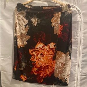 Orange and Brown Knee-Length Pencil Skirt for Work